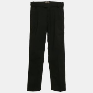 Roberto Cavalli Kids Black Wool Gabardine Side Trimmed Pants 8 Yrs, Clothing - Luxury Closet