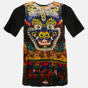 Roberto Cavalli Kids Multicolor Printed Satin and Knit Dress 8 Yrs, Clothing - Luxury Closet