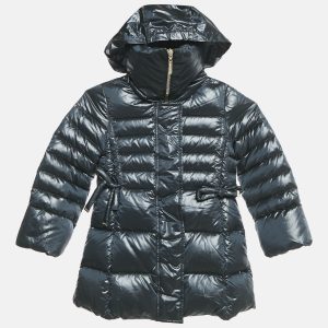 Simonetta Kids Navy Blue Nylon Hooded Down Jacket 4 Yrs, Clothing - Luxury Closet