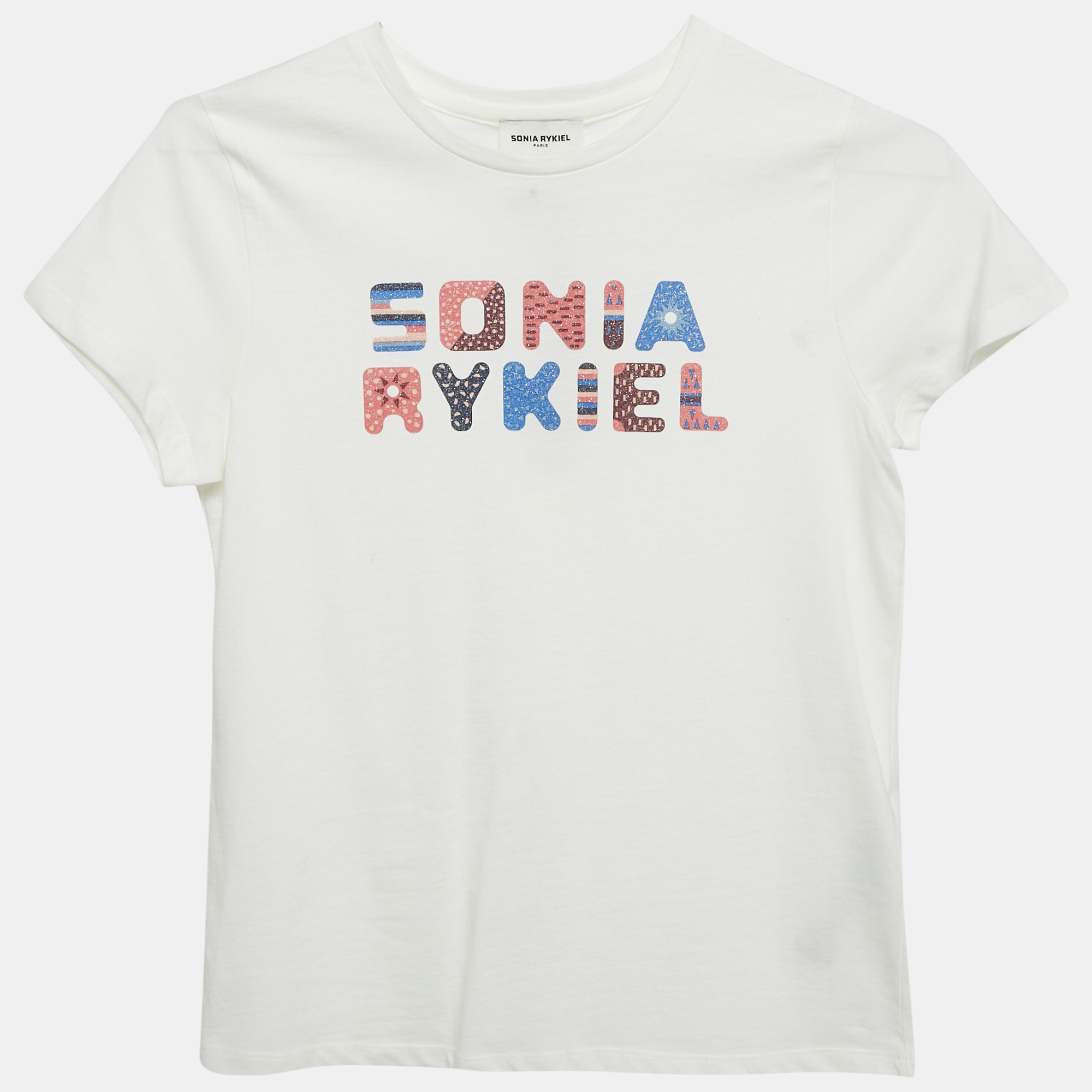 Sonia Rykiel Kids White Printed Jersey T-Shirt 12 Yrs, Clothing - Luxury Closet