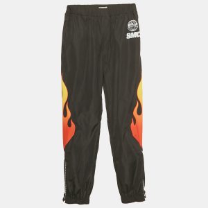 Stella McCartney Kids Black Flame Print Synthetic Trousers 14Yrs, Clothing - Luxury Closet