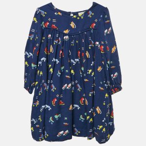 Stella McCartney Blue Skate Print Crepe Dress 18 M, Clothing - Luxury Closet