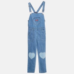 Stella McCartney Blue Embordered Denim Applique Detail Jumpsuit 10 Yrs, Clothing - Luxury Closet