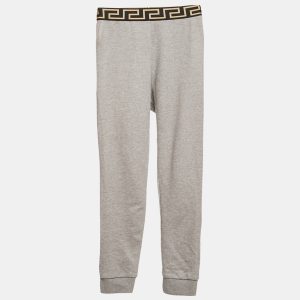 Versace Kids Grey Logo Waist Tape Detail Sweatpants 10 Yrs, Clothing - Luxury Closet