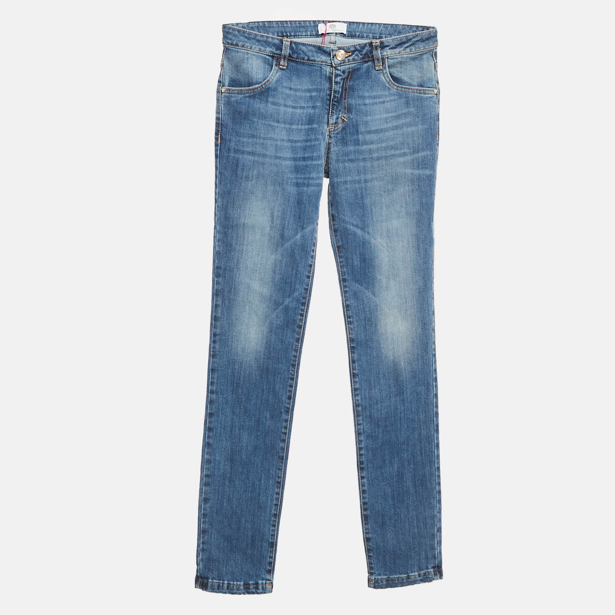 Young Versace Blue Denim Skinny Jeans XXL (16-18 Yrs) Waist 26", Clothing - Luxury Closet