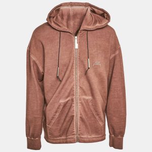 A Cold Wall Brown Washed Cotton Knit Zip-Up Hooded Jacket XL, Coats & Jackets - Luxury Closet