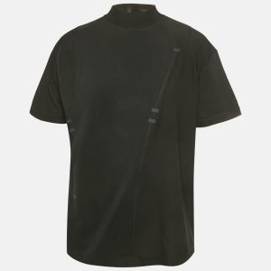 A Cold Wall Black Jersey and Mesh Mock Neck T-Shirt S, Shirts & Tops - Luxury Closet