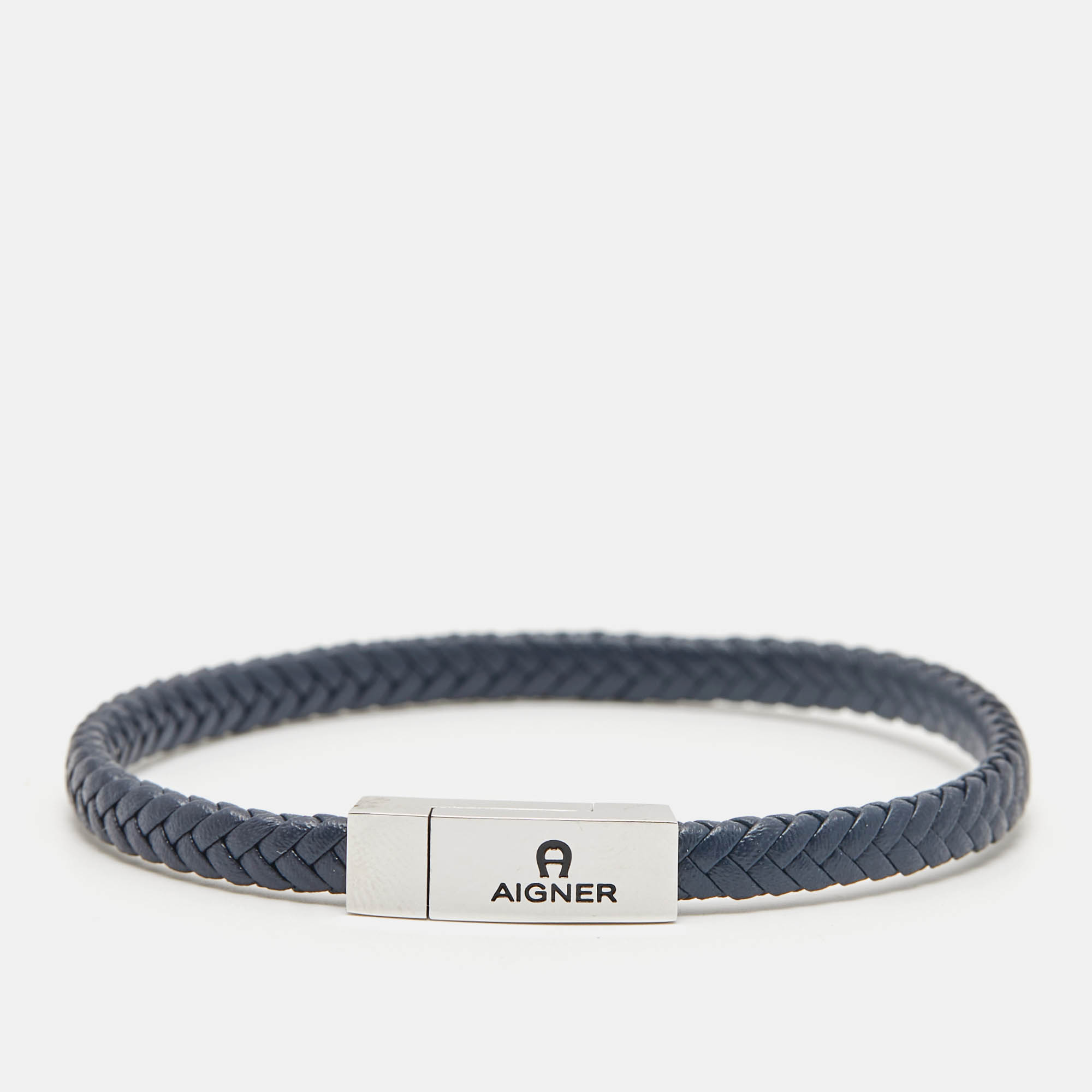 Aigner Leather Silver Tone Bracelet, Jewelry - Luxury Closet