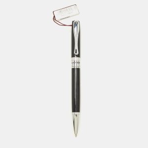 Aigner Black Resin Silver Tone Ballpoint Pen, Apparel & Accessories - Luxury Closet