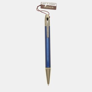 Aigner Blue Lacquer Gunmetal Tone Ballpoint Pen, Apparel & Accessories - Luxury Closet