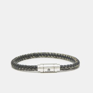 Aigner Leather Thread Silver Tone Bracelet, Jewelry - Luxury Closet
