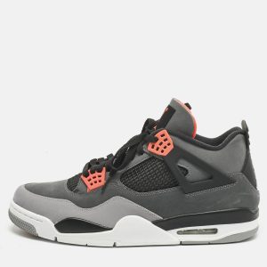 Air Jordans Grey Durabuck Leather Jordan 4 Retro Infrared Sneakers Size 48.5, Shoes - Luxury Closet