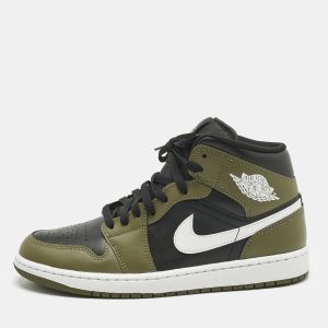Air Jordans Dark Green/Black Leather Air Jordan 1 High Top Sneakers Size 42.5, Shoes - Luxury Closet