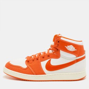Air Jordans Jordan 1 Retro AJKO Rush Orange Size 46 Orange/White Canvas and Leather High Top Sneakers, Shoes - Luxury Closet