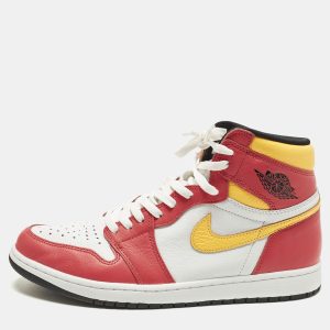 Air Jordans Jordan 1 Retro High OG Light Fusion Red Size 45.5 Multicolor Leather High Top Sneakers, Shoes - Luxury Closet