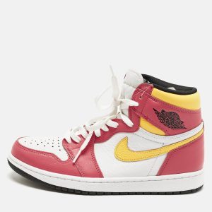 Air Jordans Jordan 1 Retro OG Light Fusion Red Size 42.5 Multicolor Leather High Top Sneakers, Shoes - Luxury Closet