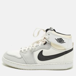 Air Jordans Jordan 1 Retro AJKO White Black Grey Fog Size 46 Multicolor Canvas and Leather High Top Sneakers, Shoes - Luxury Closet