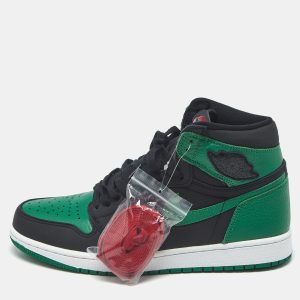 Air Jordans Jordan 1 Retro Pine Green Black Size 43 Black/Green Leather High Top Sneakers, Shoes - Luxury Closet