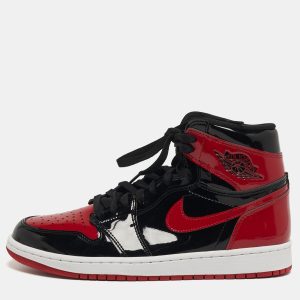 Air Jordans Jordan 1 Retro OG Bred Size 42.5 Black /Red Patent Leather High Top Sneakers, Shoes - Luxury Closet