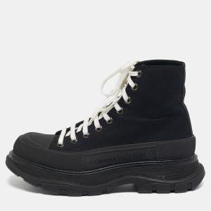 Alexander McQueen Black Canvas Tread Slick High Top Sneakers Size 41, Shoes - Luxury Closet