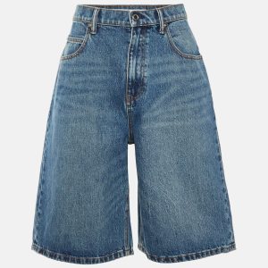 Alexander Wang Blue Denim Core Low Rise Wide Shorts M Waist 32", Clothing - Luxury Closet