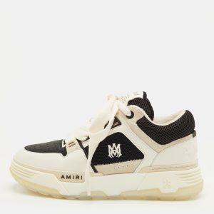 Amiri MA-1 Size 42 White/Black Leather, Mesh and Suede Lace Up Sneakers, Shoes - Luxury Closet