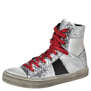 Amiri Multicolor Glitter And Leather High Top Sneakers Size 40, Shoes - Luxury Closet