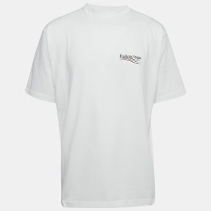Balenciaga Unisex White Political Campaign Print Cotton T-Shirt XS, Shirts & Tops - Luxury Closet