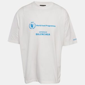 Balenciaga White WFP Printed Cotton Knit T-Shirt L, Shirts & Tops - Luxury Closet