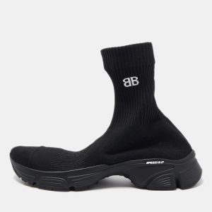 Balenciaga Black Knit Fabric Speed 3.0 High Top Sneakers Size 41, Shoes - Luxury Closet