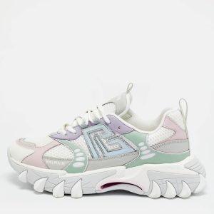 Balmain B-East Pb Size 41 Multicolor Leather and Mesh Lace Up Sneakers, Shoes - Luxury Closet