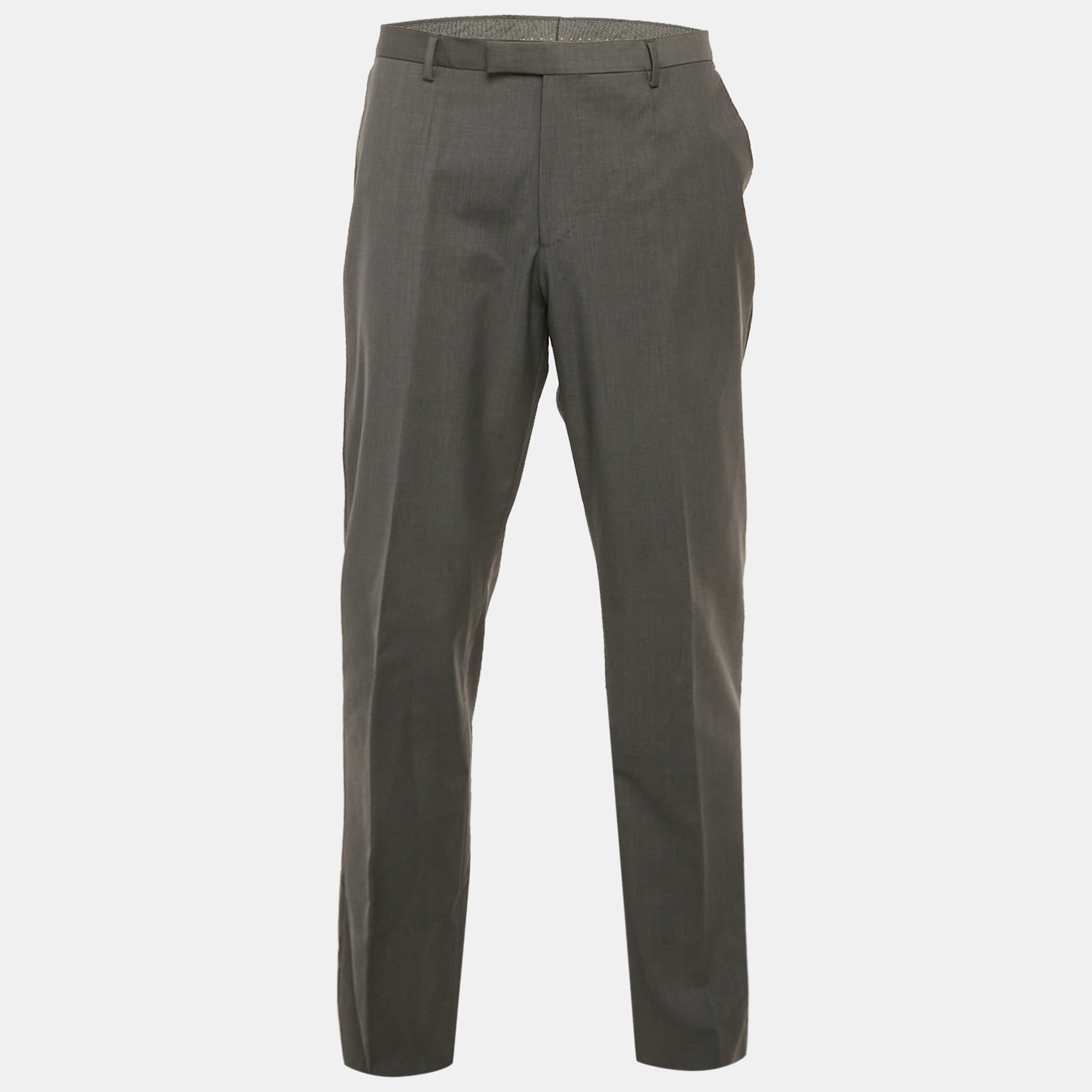 Boss By Hugo Boss Dark Grey Wool Leenon1 Pants XXL, Pants - Luxury Closet