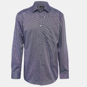 Boss By Hugo Boss Blue Ditsy Cotton Long Sleeve Shirt 4XL, Shirts & Tops - Luxury Closet
