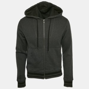 Bottega Veneta Black Cotton Knit Zip-Up Continuity Hoodie S, Coats & Jackets - Luxury Closet