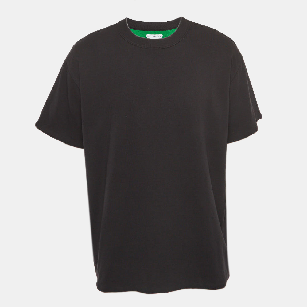 Bottega Veneta Black Double-Layered Cotton Jersey T-Shirt M, Shirts & Tops - Luxury Closet