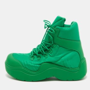 Bottega Veneta Green Nylon Puddle Bomber Boots Size 42, Dress Boots - Luxury Closet