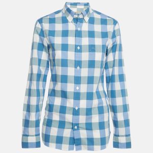 Burberry Brit Blue Checks Cotton Long Sleeve Shirt XS, Shirts & Tops - Luxury Closet