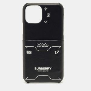 Burberry Black Leather iPhone 11 Pro Case, Mobile Phone Cases - Luxury Closet