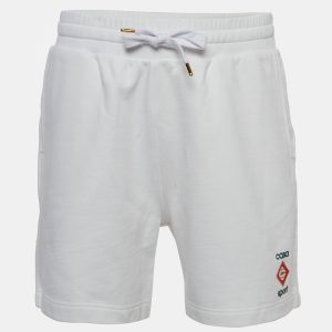 Casablanca White 3D Logo Print Cotton Drawstring Sweatshorts L, Clothing - Luxury Closet