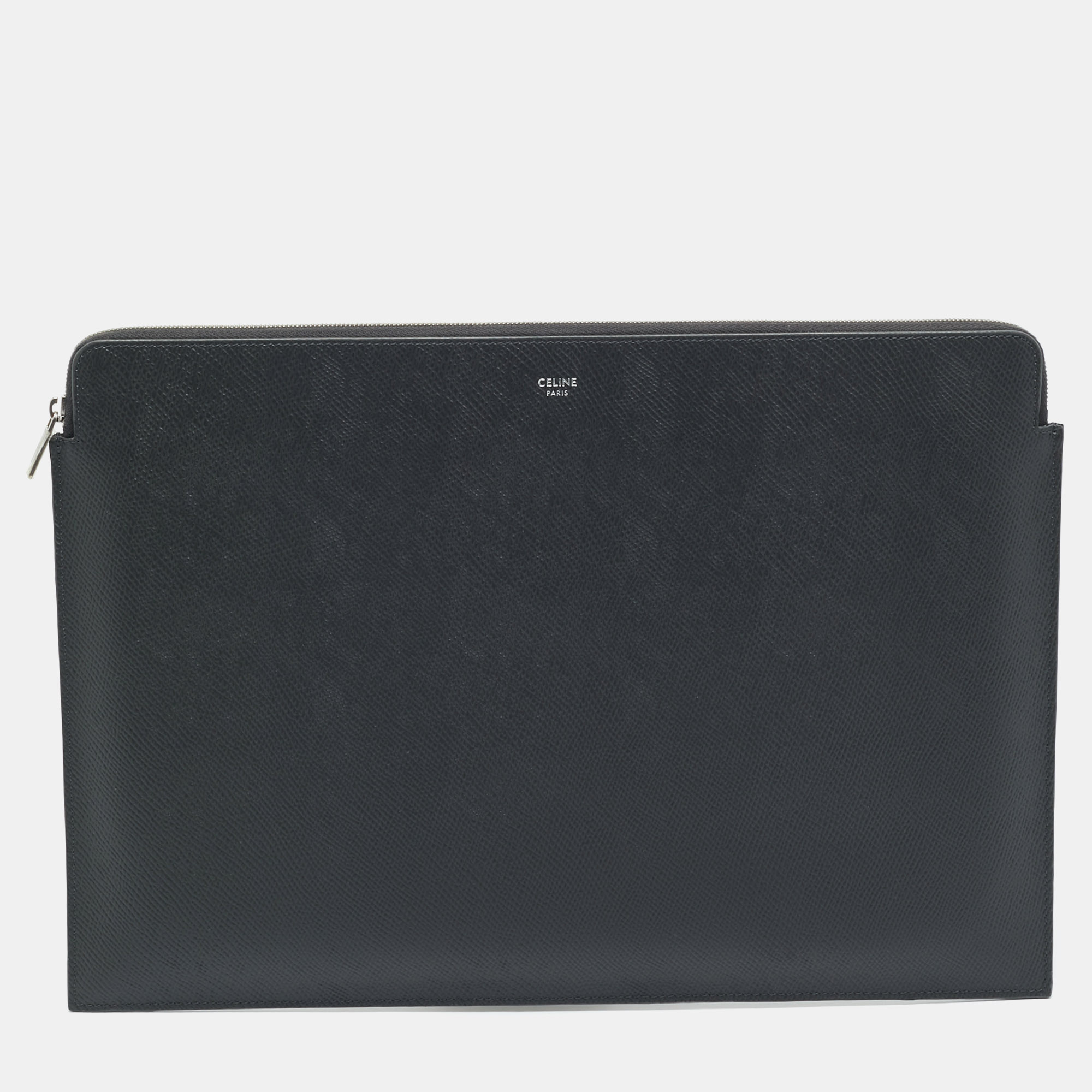 Celine Dark Grey Leather Document Holder, Luggage Accessories - Luxury Closet