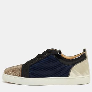 Christian Louboutin Multicolor Fabric and Fabric Louis Junior Strass Sneakers Size 42.5, Shoes - Luxury Closet