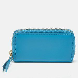Comme des Garcons Blue Leather Coin Purse, Wallets & Money Clips - Luxury Closet
