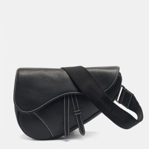 Dior Black Leather Saddle Crossbody Bag, Messenger Bags - Luxury Closet
