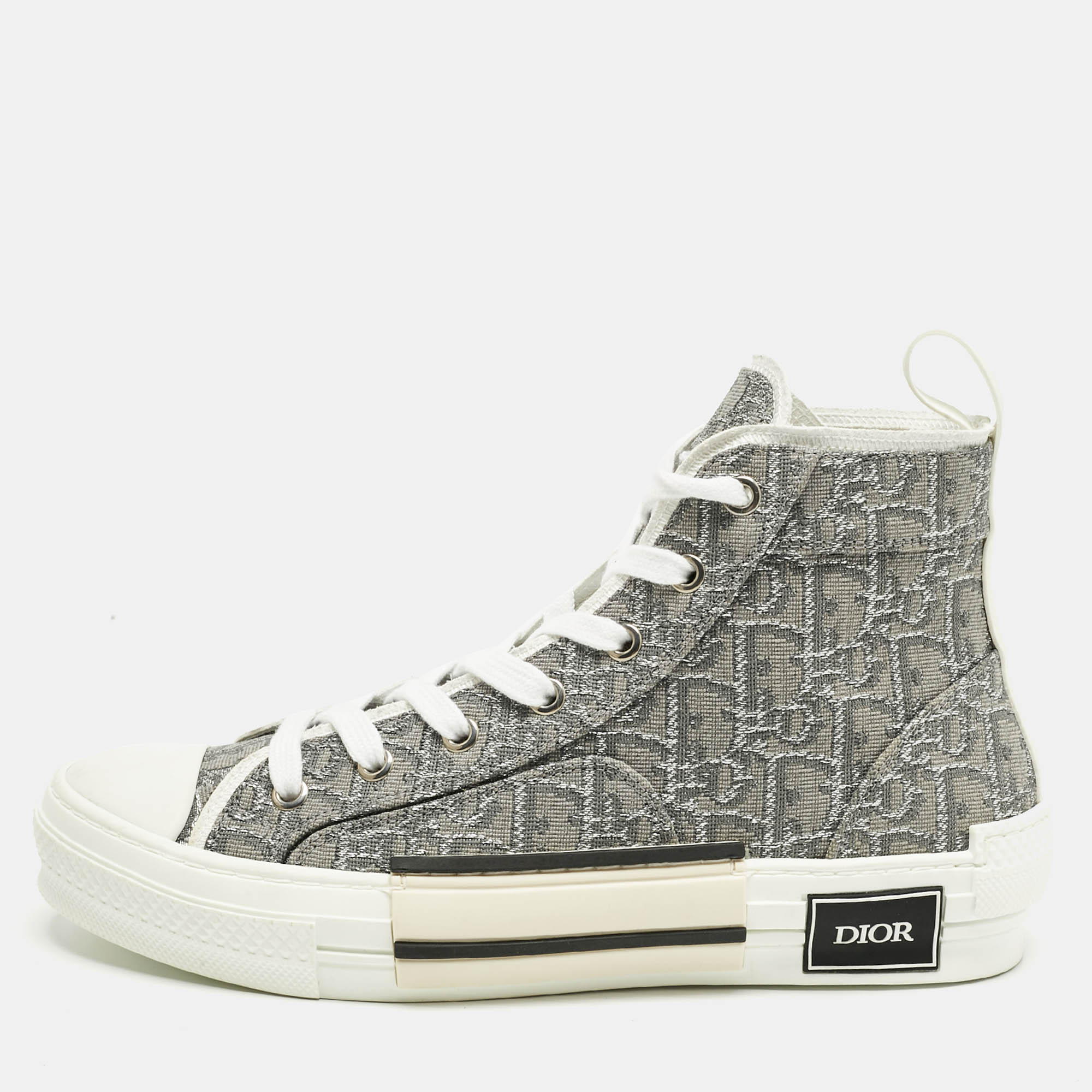 Dior Grey Canvas B23 High Top Sneakers Size 39, Shoes - Luxury Closet