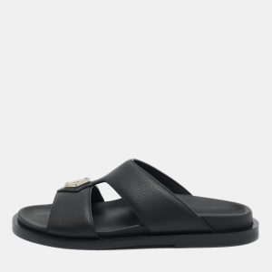 Dior Black Leather Alias Flat Slides Size 40, Shoes - Luxury Closet