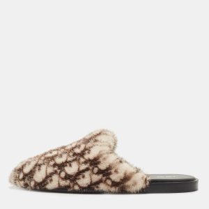 Dior Beige/White Fur Mink Mules Size 42, Sandals - Luxury Closet