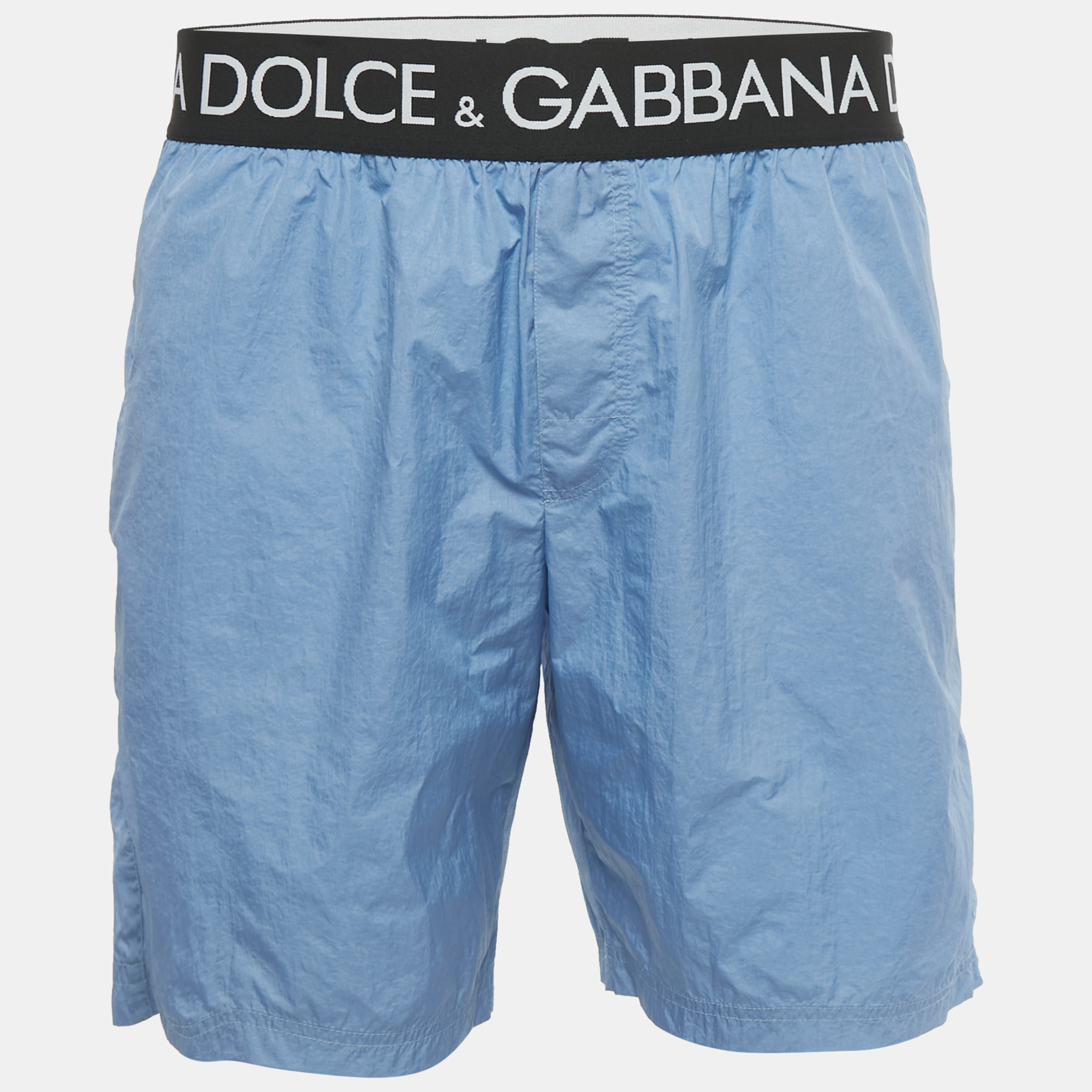 Dolce & Gabbana Blue Logo Waistband Detail Nylon Swim Shorts L, Clothing - Luxury Closet