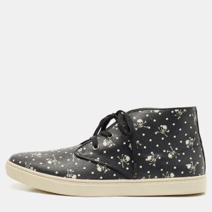 Dolce & Gabbana Black Coated Canvas Skeleton LDN High Top Sneakers Size 44, Shoes - Luxury Closet