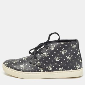 Dolce & Gabbana Black Skull and Cross Bone Print Canvas High Top Sneakers Size 41, Shoes - Luxury Closet