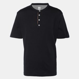 Eleventy Navy Blue Jersey Henley T-Shirt XL, Shirts & Tops - Luxury Closet